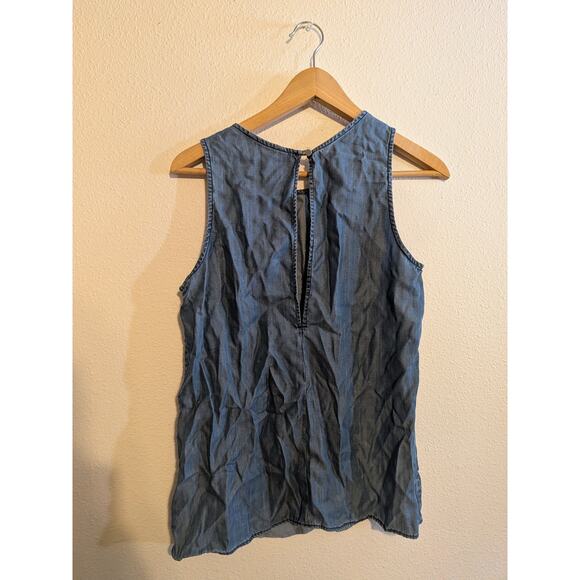 Gap chambray denim tank top size S lyocell - Picture 6 of 7